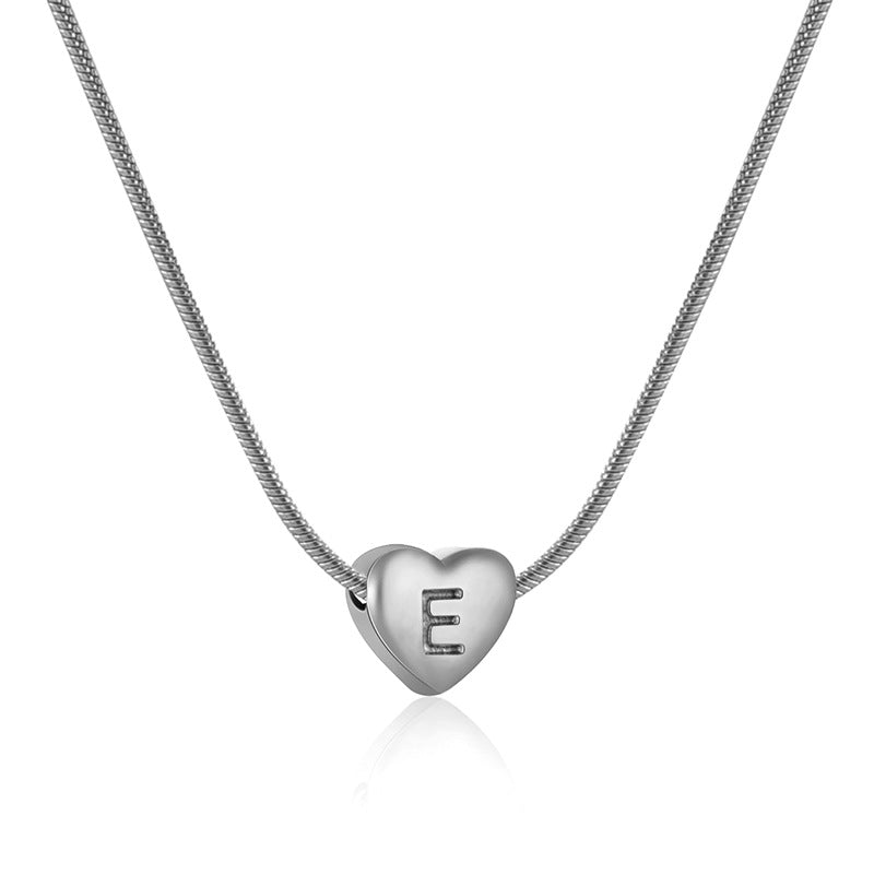 Lady Letter Heart Shape Stainless Steel Titanium Steel Plating Titanium Steel Necklace