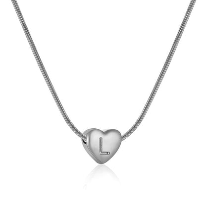 Lady Letter Heart Shape Stainless Steel Titanium Steel Plating Titanium Steel Necklace