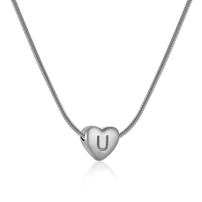 Lady Letter Heart Shape Stainless Steel Titanium Steel Plating Titanium Steel Necklace