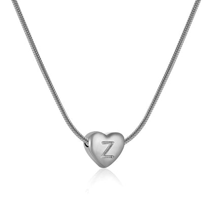 Lady Letter Heart Shape Stainless Steel Titanium Steel Plating Titanium Steel Necklace