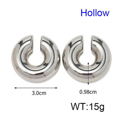 1 Pair Streetwear Solid Color Plating Stainless Steel Ear Cuffs