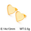 1 Pair Simple Style Heart Shape Plating Stainless Steel Ear Studs