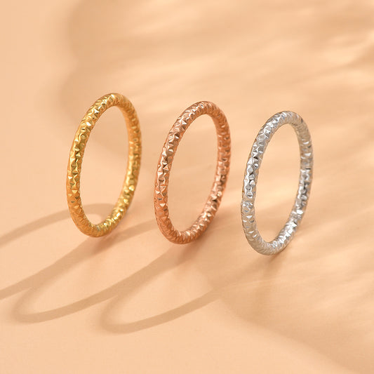 Simple Style Geometric Stainless Steel 14k Gold Plated Rose Gold Plated Rings