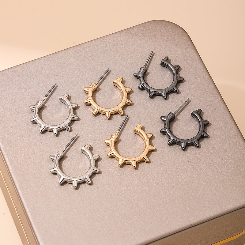 Wholesale Jewelry Punk Simple Style Gear Alloy Ear Studs