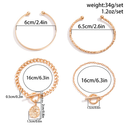 Casual Modern Style Heart Shape 18k Gold Plated Rhinestones Ccb Alloy Iron Wholesale Bracelets