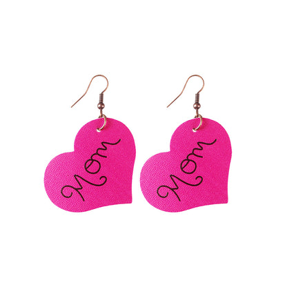 1 Pair Simple Style Letter Pu Leather Drop Earrings