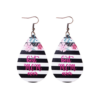 1 Pair Simple Style Letter Pu Leather Drop Earrings