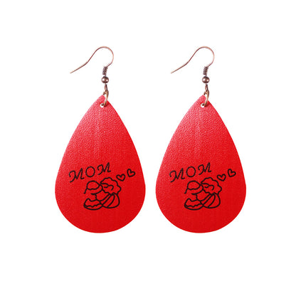 1 Pair Simple Style Letter Pu Leather Drop Earrings