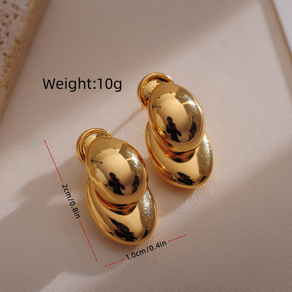 1 Pair Elegant Simple Style Solid Color Plating Copper 18k Gold Plated Ear Studs