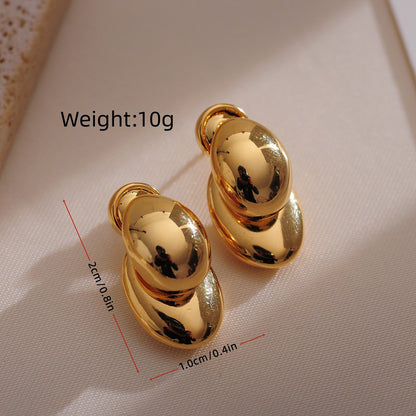 1 Pair Elegant Simple Style Solid Color Plating Copper 18k Gold Plated Ear Studs