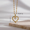 Ig Style Sweet Love Heart Shape Copper Plating Inlay Zircon 18k Gold Plated Pendant Necklace