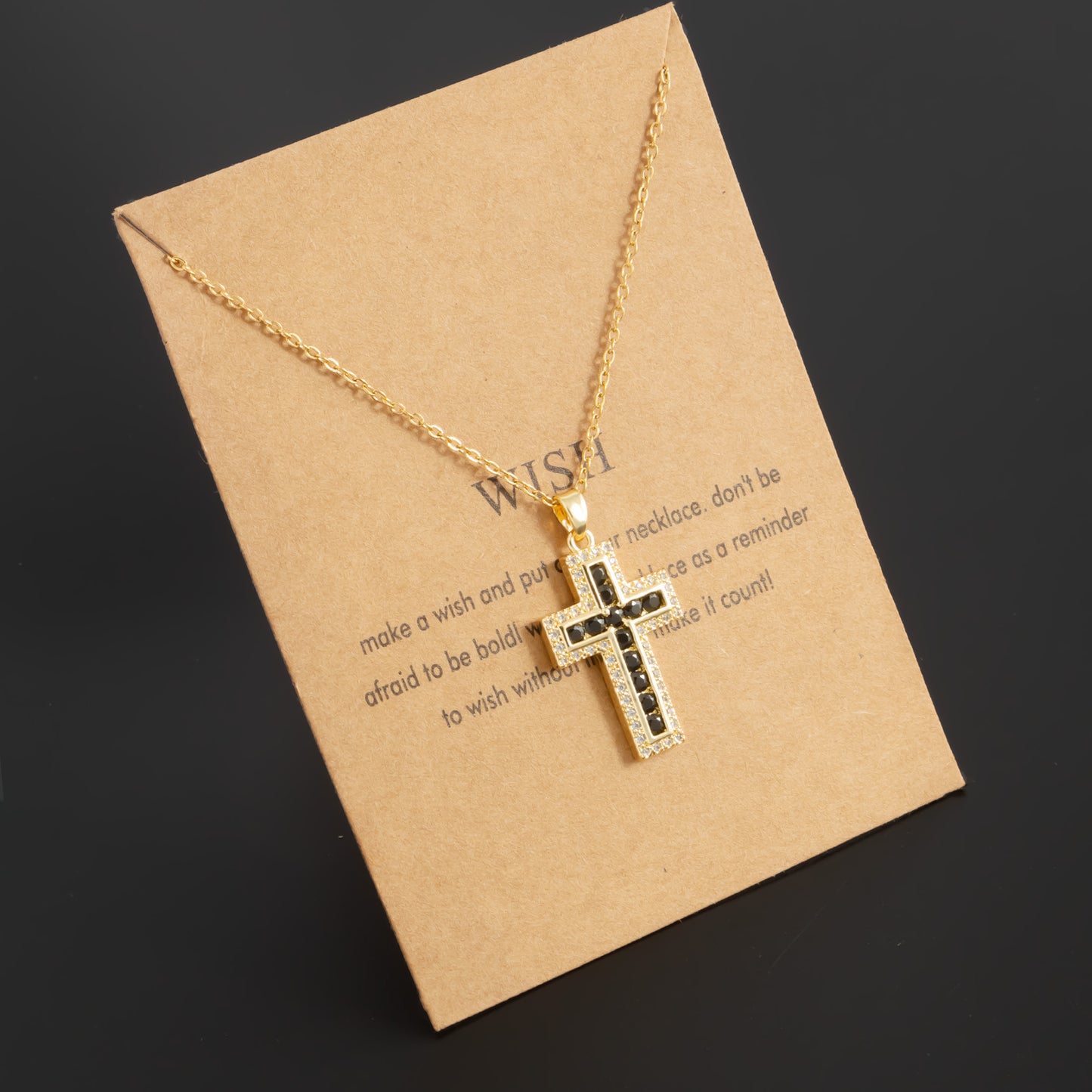 Simple Style Cross Stainless Steel Plating Inlay Zircon 18k Gold Plated Silver Plated Pendant Necklace