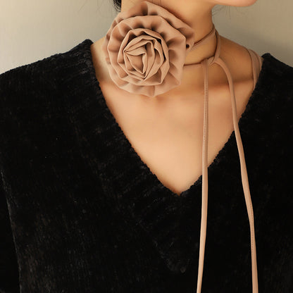 Elegant Rose Cloth Women's Choker