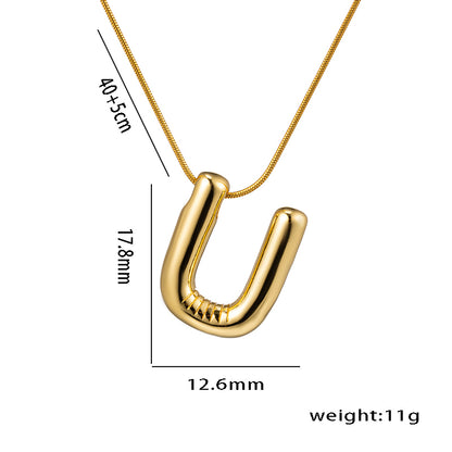 Simple Style Letter Stainless Steel Plating 18k Gold Plated Necklace