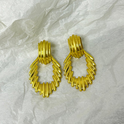 1 Pair Retro Simple Style Classic Style Solid Color Alloy Drop Earrings