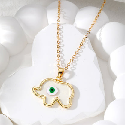 Simple Style Elephant Alloy Resin Women's Pendant Necklace