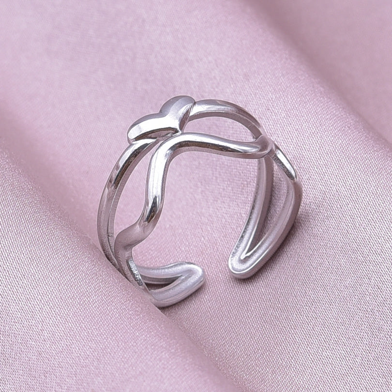 Classic Style Circle Stainless Steel Plating 18k Gold Plated Open Rings