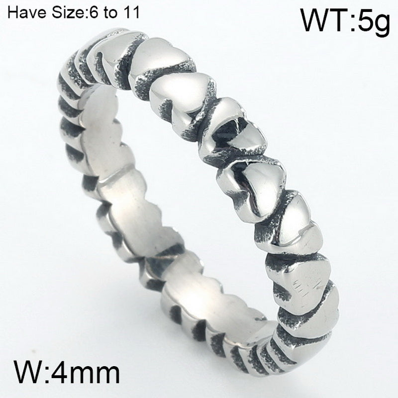 Hip-hop Retro Arrow Rhombus Titanium Steel Tungsten Steel Rings