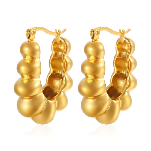 1 Pair Elegant Vintage Style French Style U Shape Plating Stainless Steel 18k Gold Plated Earrings