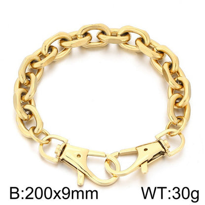 Simple Style Solid Color Titanium Steel Chain Bracelets