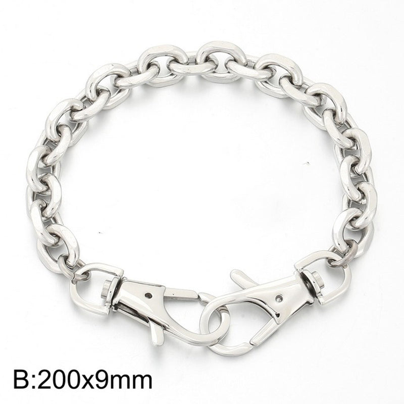 Simple Style Solid Color Titanium Steel Chain Bracelets