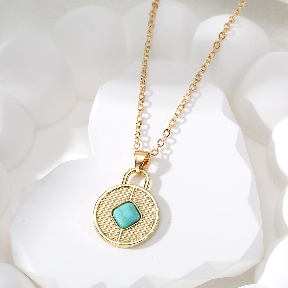 Vintage Style Simple Style Classic Style Color Block Alloy Women's Pendant Necklace