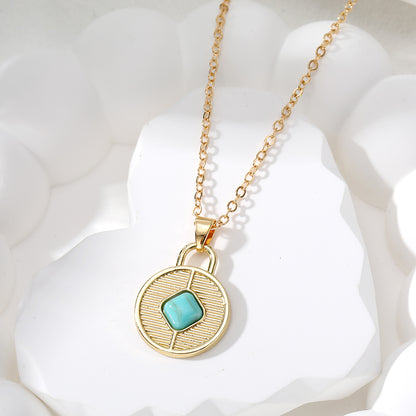 Vintage Style Simple Style Classic Style Color Block Alloy Women's Pendant Necklace