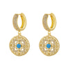 1 Pair Hip-hop Vintage Style Round Plating Inlay Copper Zircon 18k Gold Plated Drop Earrings