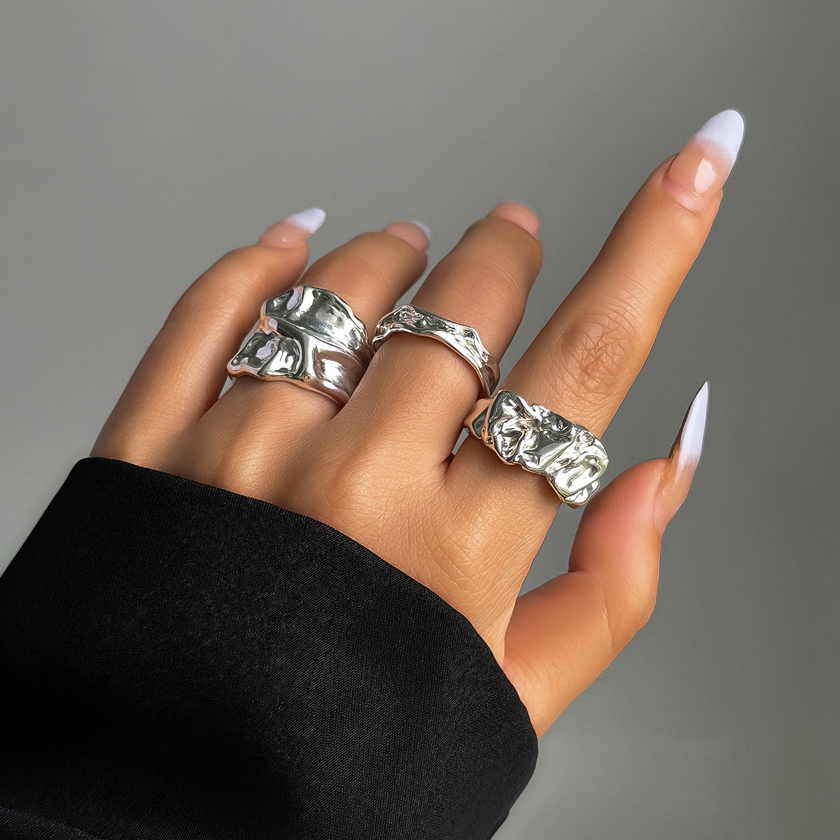 Casual Vintage Style Classic Style Irregular Geometric Round Alloy Irregular Thick Alloy Women's Rings