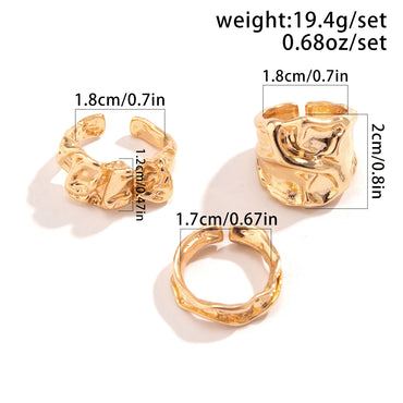 Casual Vintage Style Classic Style Irregular Geometric Round Alloy Irregular Thick Alloy Women's Rings