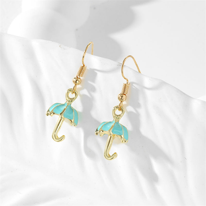 1 Pair Casual Simple Style Umbrella Enamel Alloy Drop Earrings