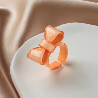 Cartoon Style Cute Bow Knot Arylic Women's Open Rings