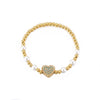 Ig Style Sweet Heart Shape Copper Pearl Plating Inlay Zircon 18k Gold Plated Bracelets