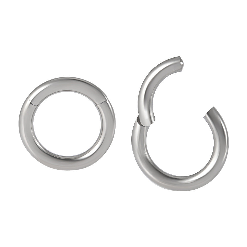 1 Piece Simple Style Solid Color Stainless Steel Hoop Earrings