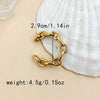 Casual Simple Style Oval Horns Chains Print Stainless Steel Plating Gold Plated Open Rings