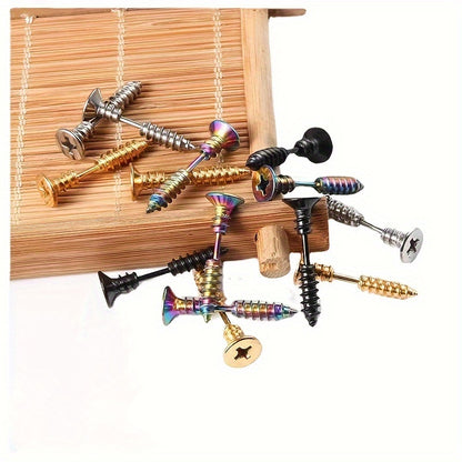 1 Piece Hip-hop Exaggerated Punk Solid Color Stainless Steel Ear Studs