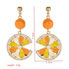 1 Pair Sweet Orange Enamel Plating Inlay Copper Zircon 18k Gold Plated Drop Earrings