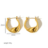 1 Pair Vintage Style Circle Round Polishing Plating Stainless Steel 18k Gold Plated Hoop Earrings