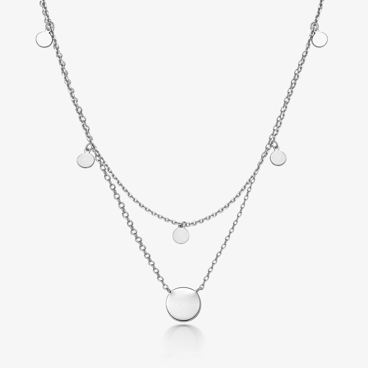 Retro Simple Style Classic Style Round Sterling Silver Plating 18k Gold Plated White Gold Plated Necklace