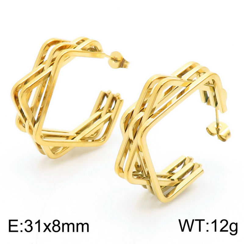 1 Pair Basic Geometric Solid Color Irregular Stainless Steel Ear Studs