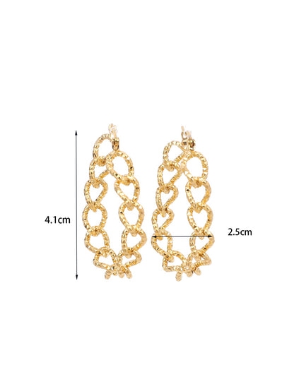 1 Pair Ig Style Simple Style Solid Color Plating Stainless Steel 18k Gold Plated Earrings