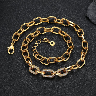 Hip-hop Punk Geometric Copper Plating Bracelets Necklace