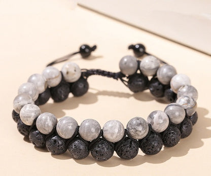 Casual Simple Style Geometric Volcanic Rock Tiger Eye Braid Bracelets