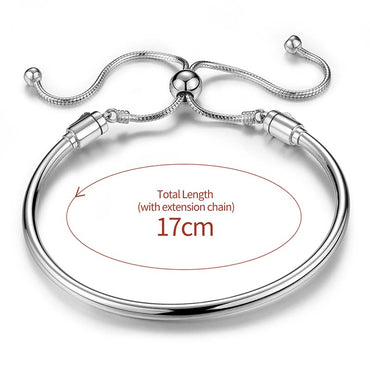 Simple Style Round Sterling Silver Plating Silver Plated Bracelets