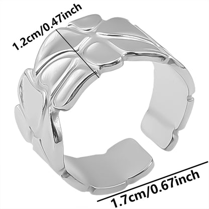 Retro Geometric Stainless Steel Plating 18k Gold Plated Open Rings