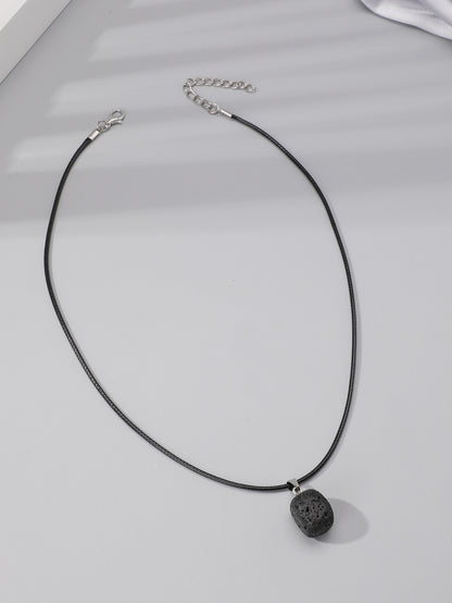 Simple Style Geometric Natural Stone Solitaire Necklace