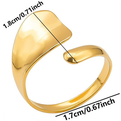 Simple Style Geometric Stainless Steel Plating 18k Gold Plated Open Rings