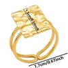 Retro Square Stainless Steel Plating 18k Gold Plated Rings