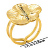 Ig Style Elegant Flower Stainless Steel Plating 18k Gold Plated Open Rings