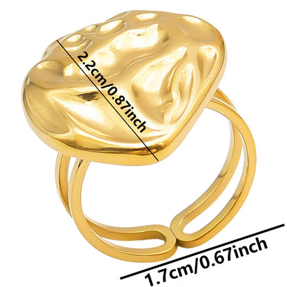 Retro Simple Style Geometric Stainless Steel Irregular 18k Gold Plated Open Rings